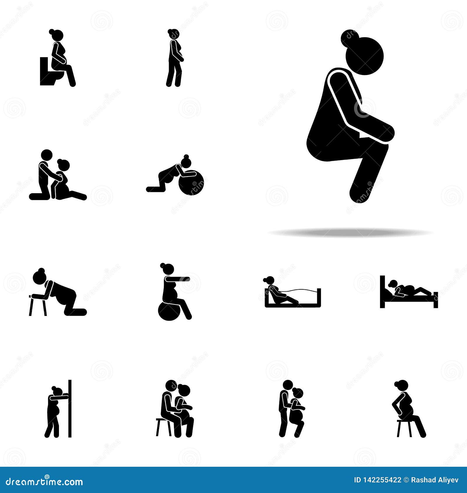 Pregnant Woman, Position Icon. Pregnant Woman Icons Universal Set For ...