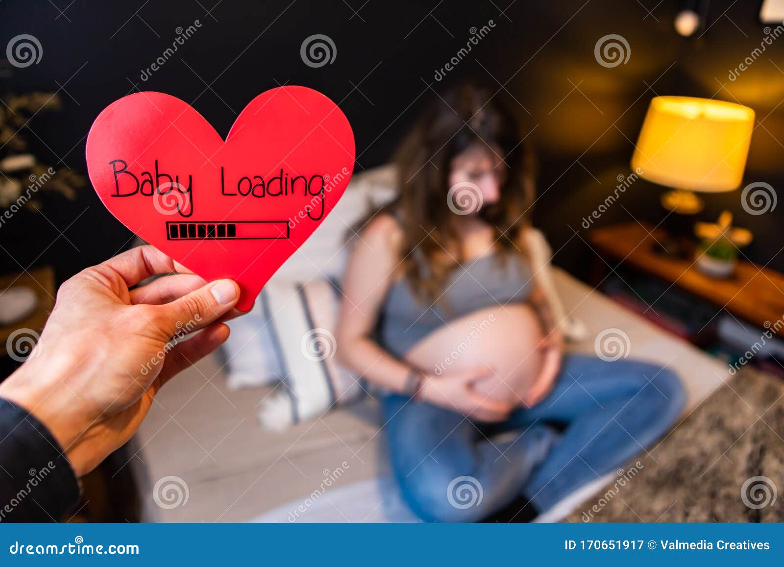 Pregnant Woman And Red Valentines Heart Stock Image Image Of Cute Later 170651917