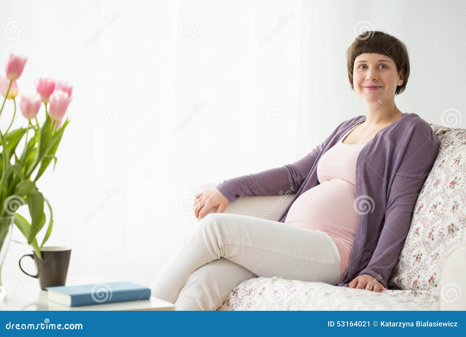 Pregnant woman relaxing stock image. Image of home, anticipation 53164021