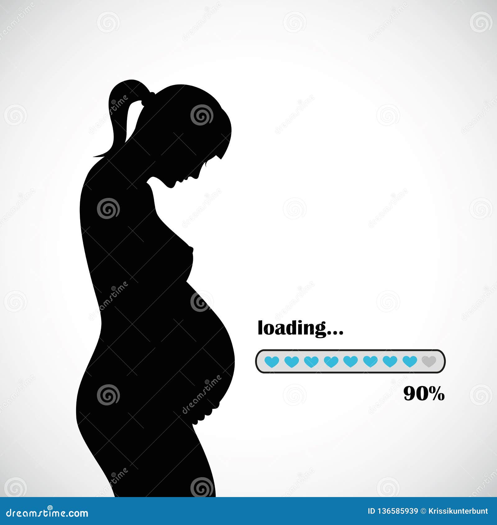 Download Pregnant Woman Silhouette Baby Boy Loading 90 Stock Vector ...