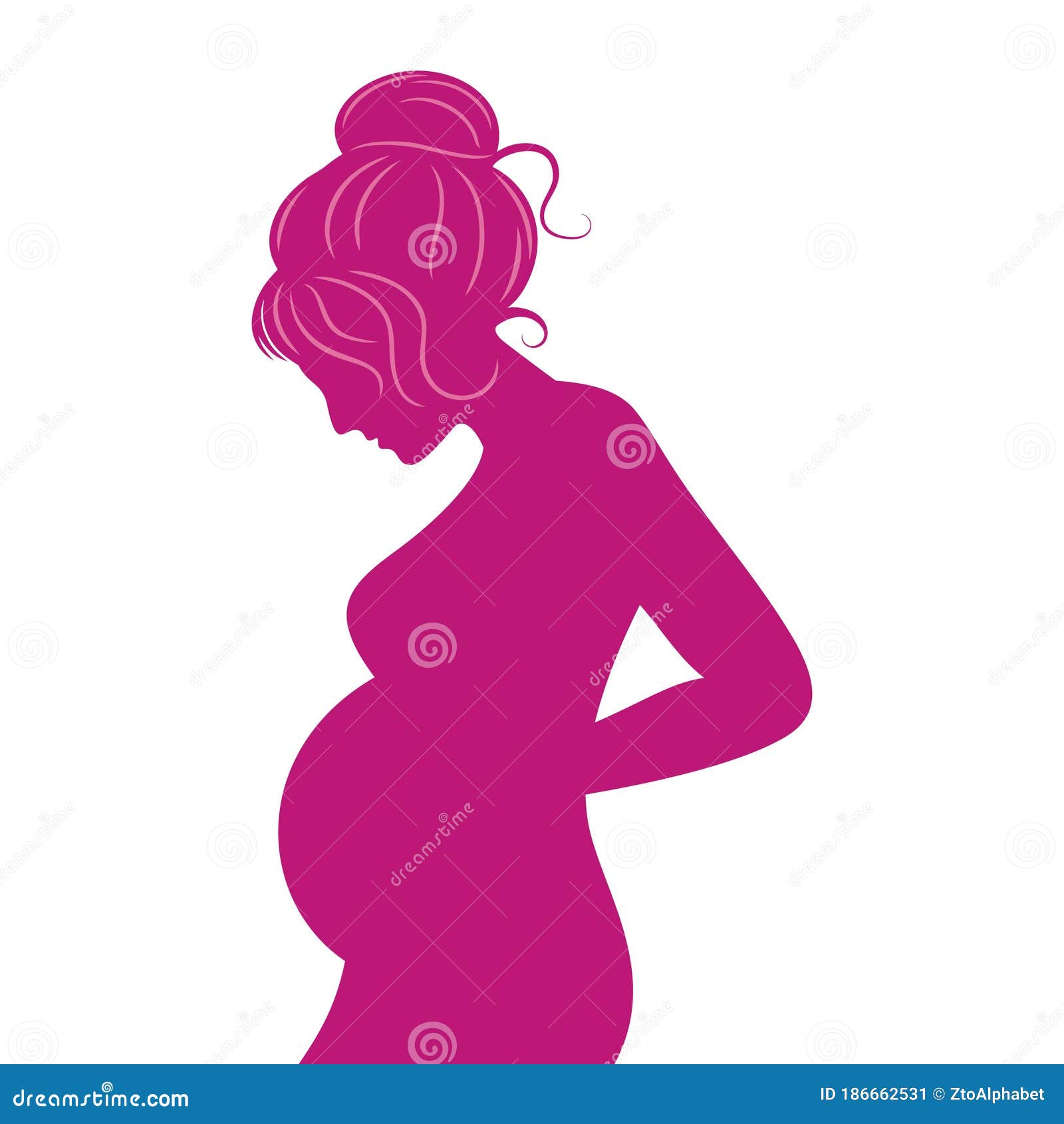 Pregnant Woman Silhouette Clip Art Stock Vector Illustration Of Health Birth 186662531