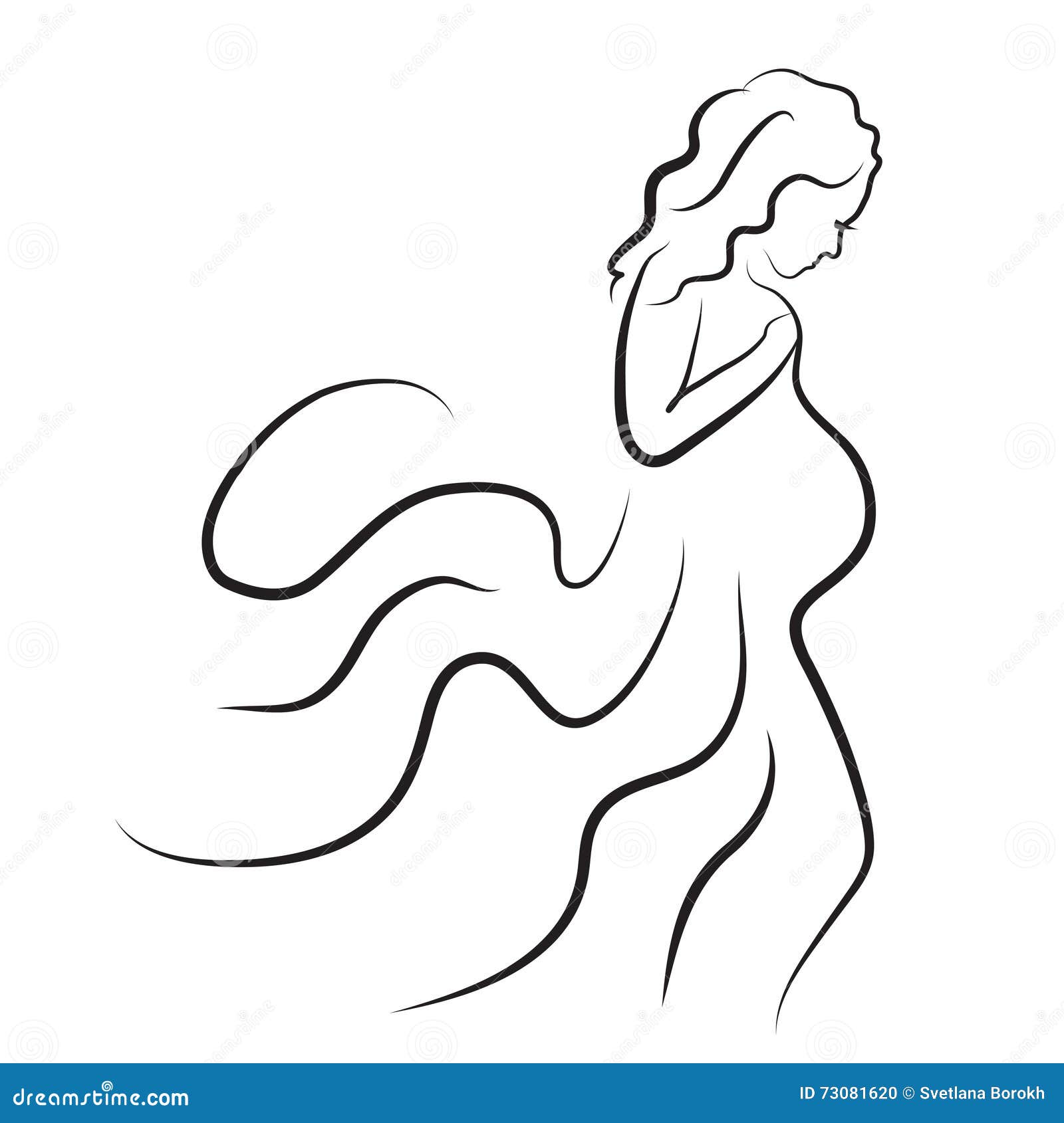 Pregnant Woman Silhouette, Vector Symbol Stock Vector ...