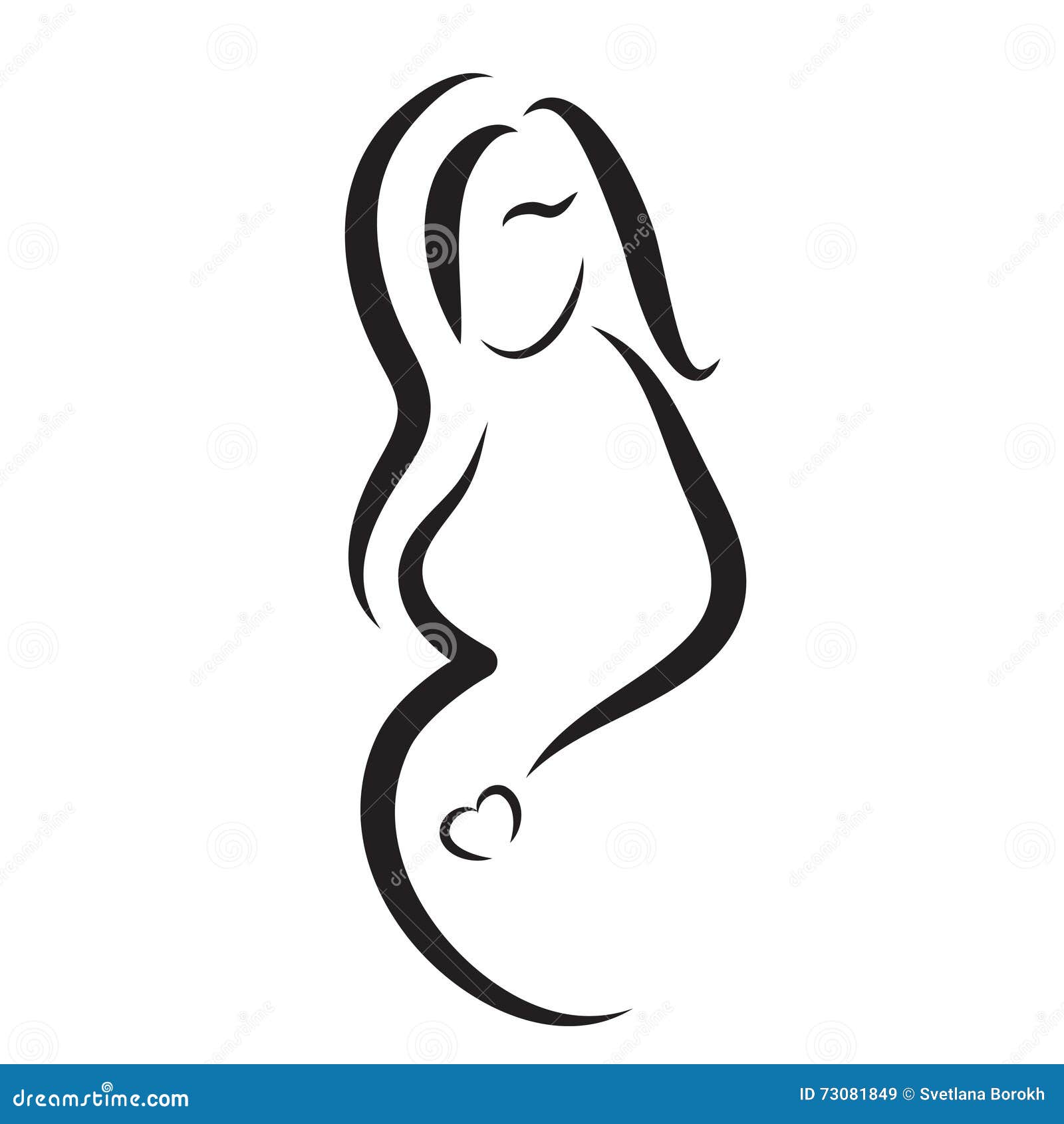 Pregnant woman silhouette, vector symbol.