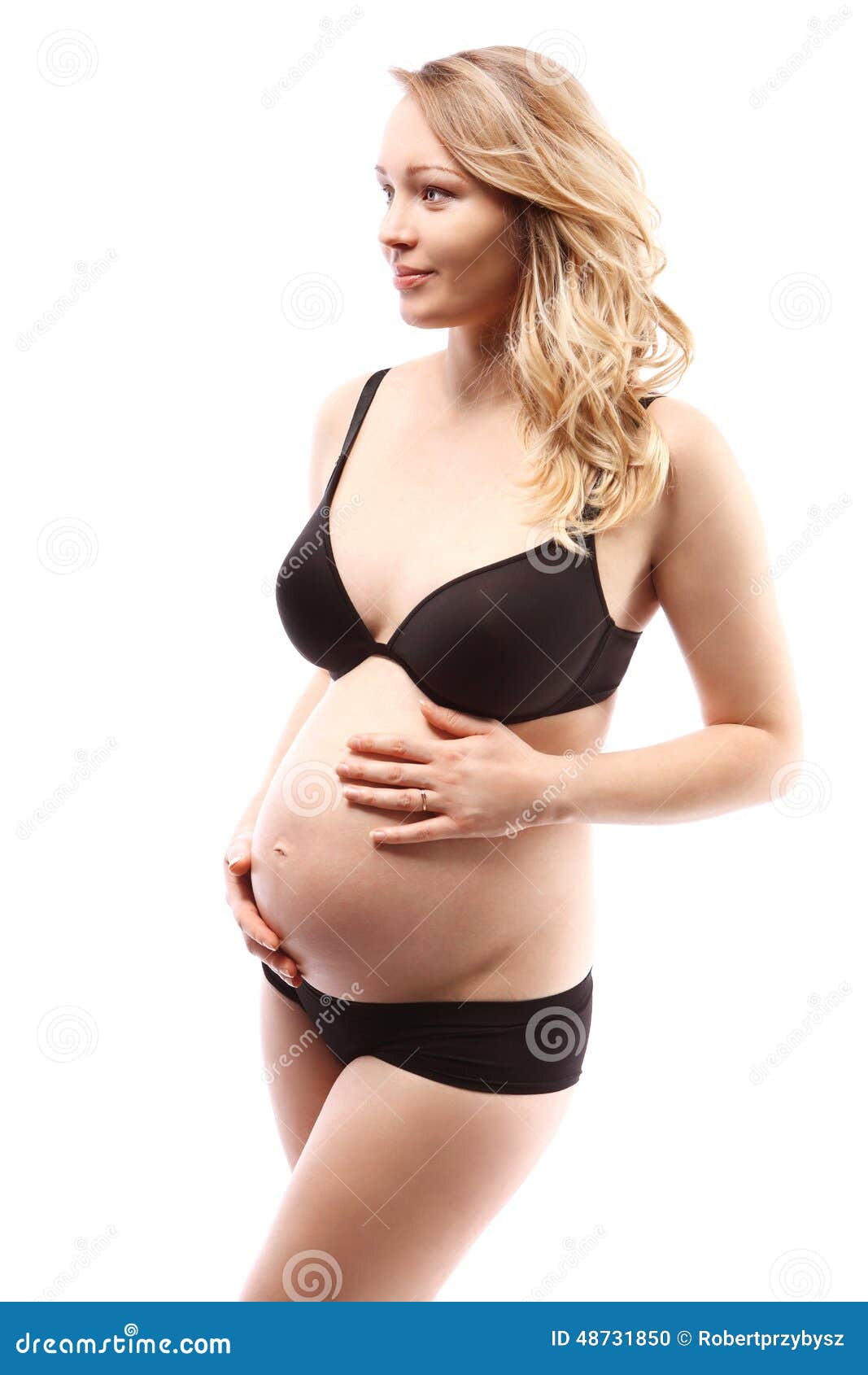 Pregnant woman in panties XXX photo