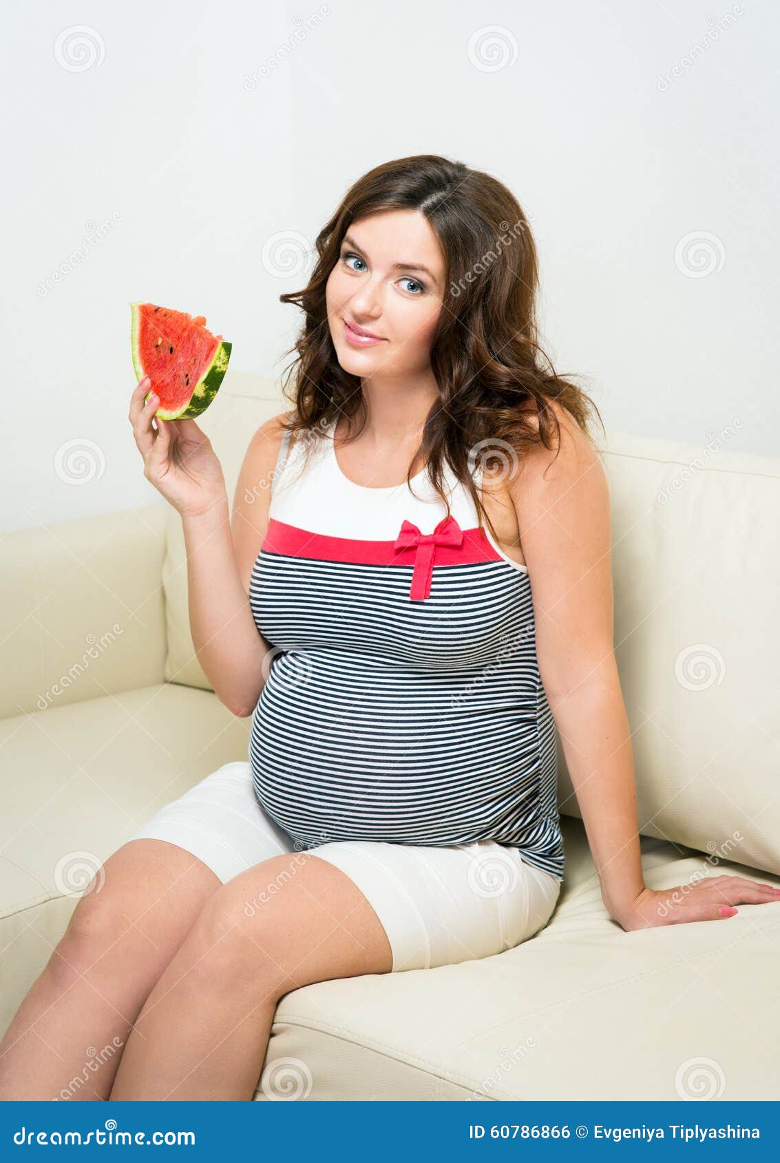 Pregnant Woman with Watermelon Stock Photo Image of female, parent