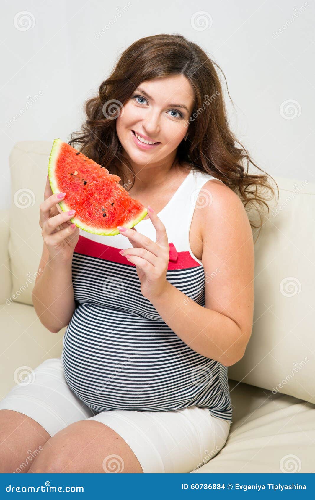 Pregnant Woman with Watermelon Stock Photo Image of belly, nutrition