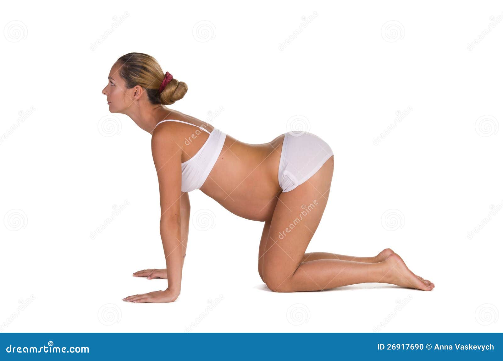 Pregnant Woman In Yoga Posing Stock Photo Image 26917690