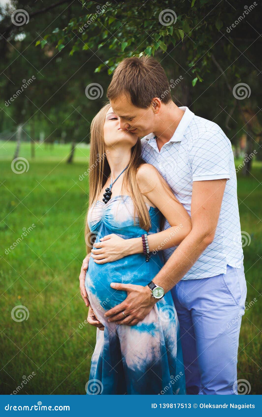 Pregnant Woman With Her Husband In The Park Stock Image Image Of Female Life 139817513 