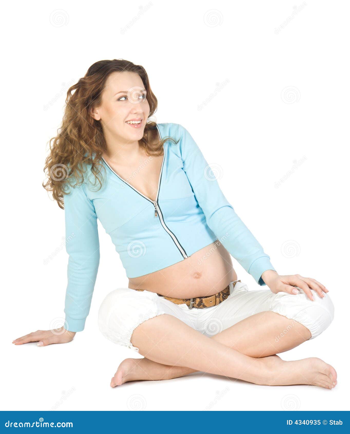 Pregnant Woman Sitting On Floor Stock Image Image Of Maternity