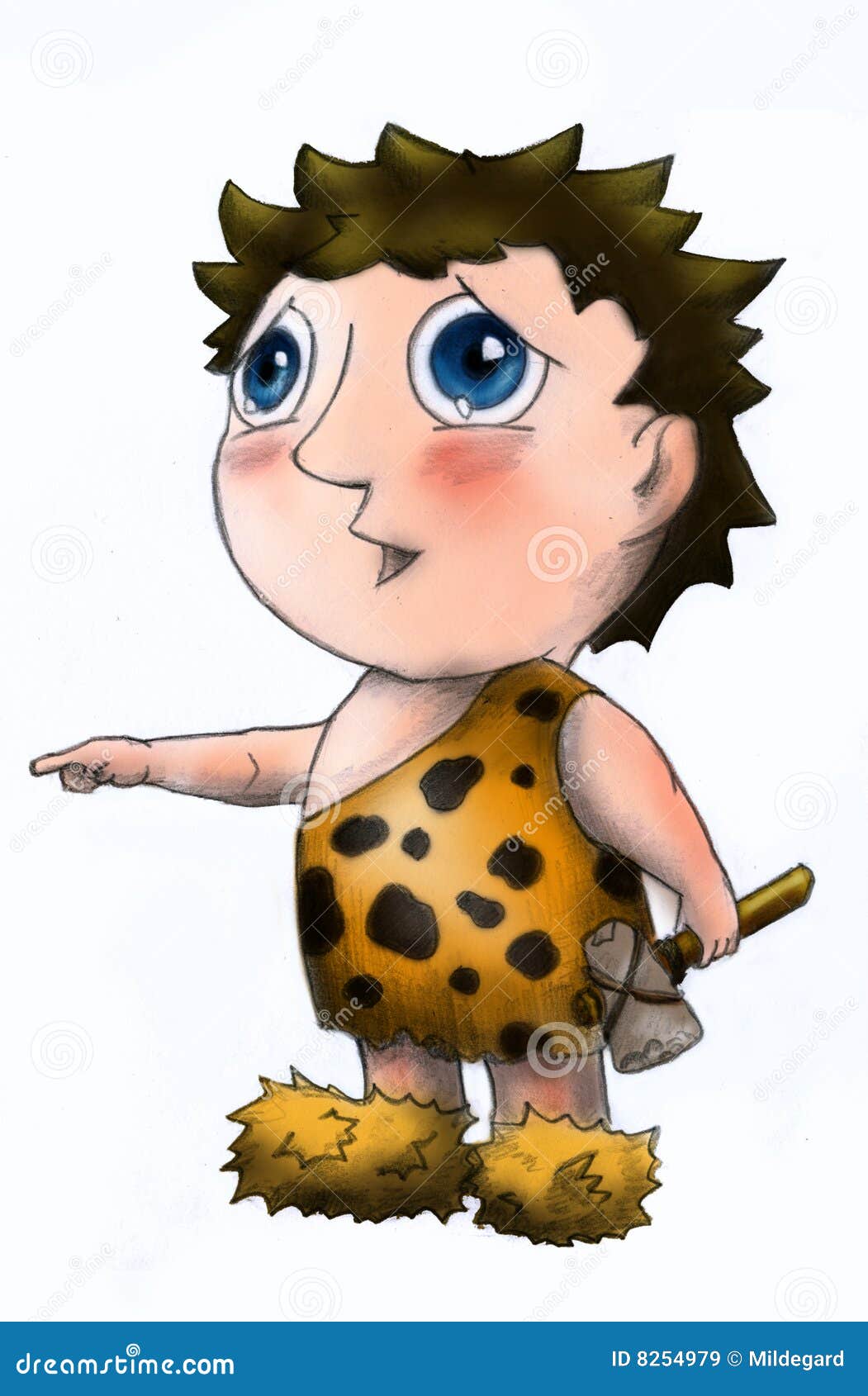 Prehistoric boy 2 stock illustration. Illustration of caucasian 8254979