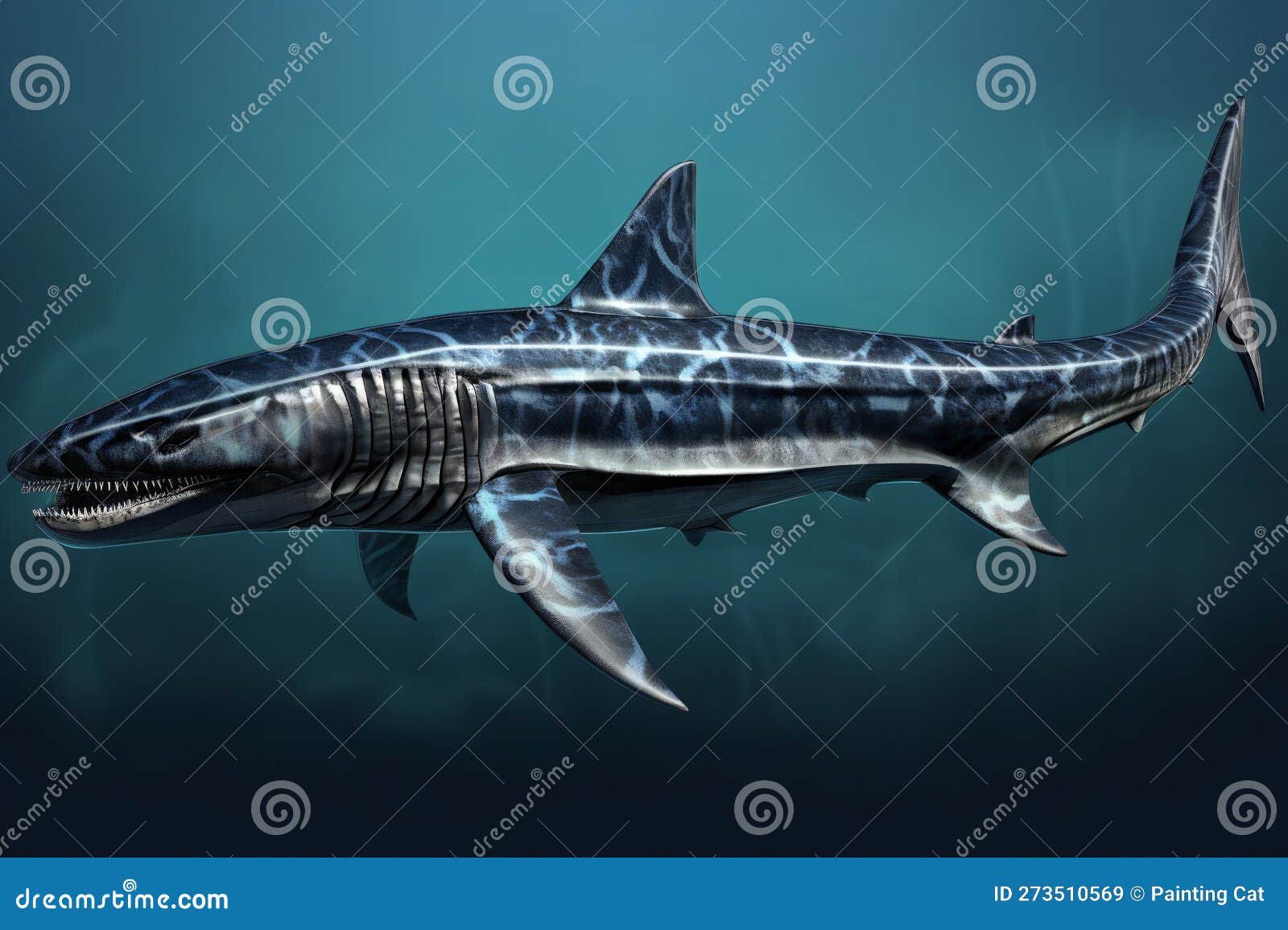 Prehistoric Fish in the Ocean, Animals, Marine Life Stock Illustration ... Biology Diagrams