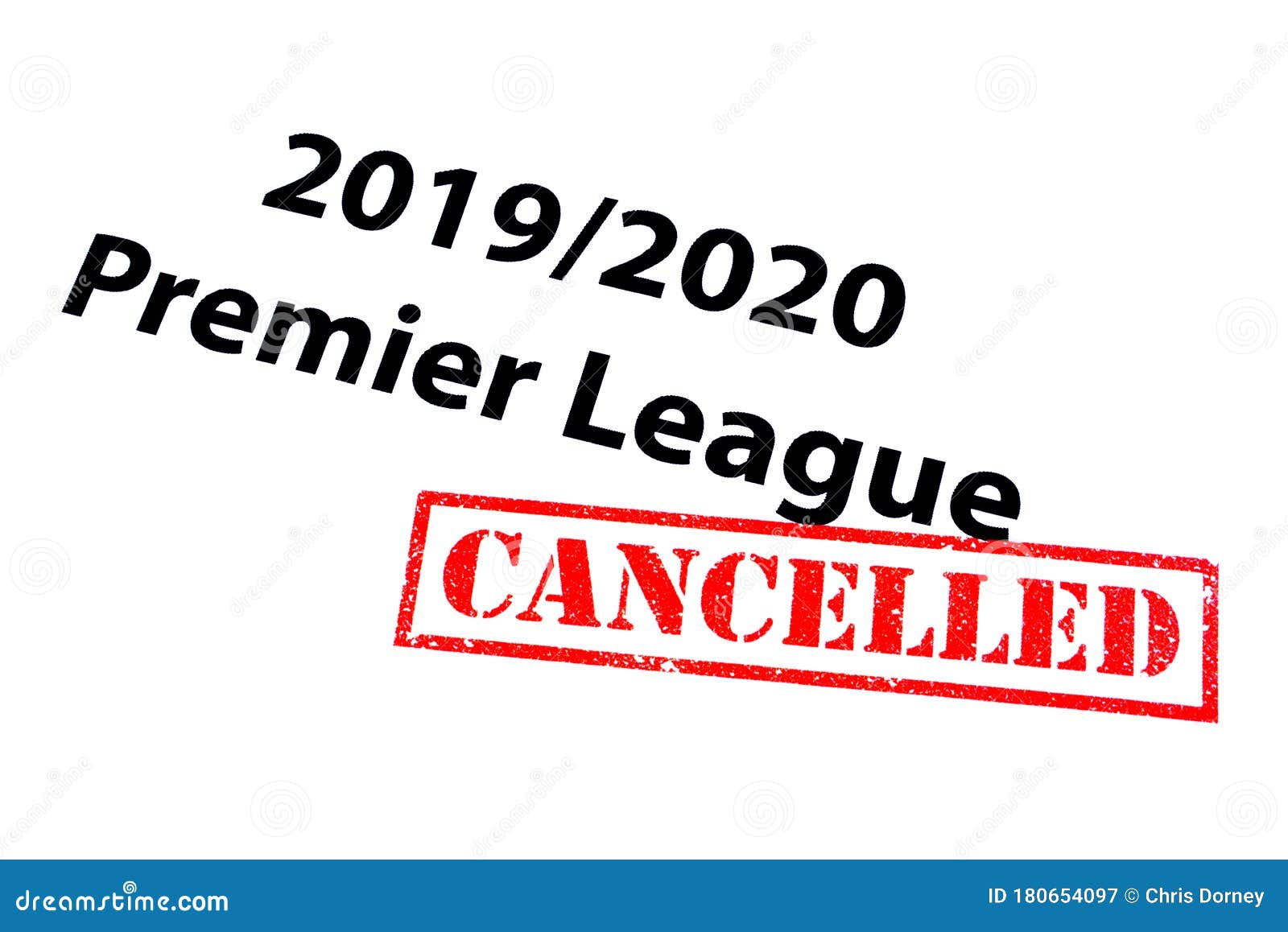 20192020 Premier League Cancelled Editorial Photography Illustration of football, postponed