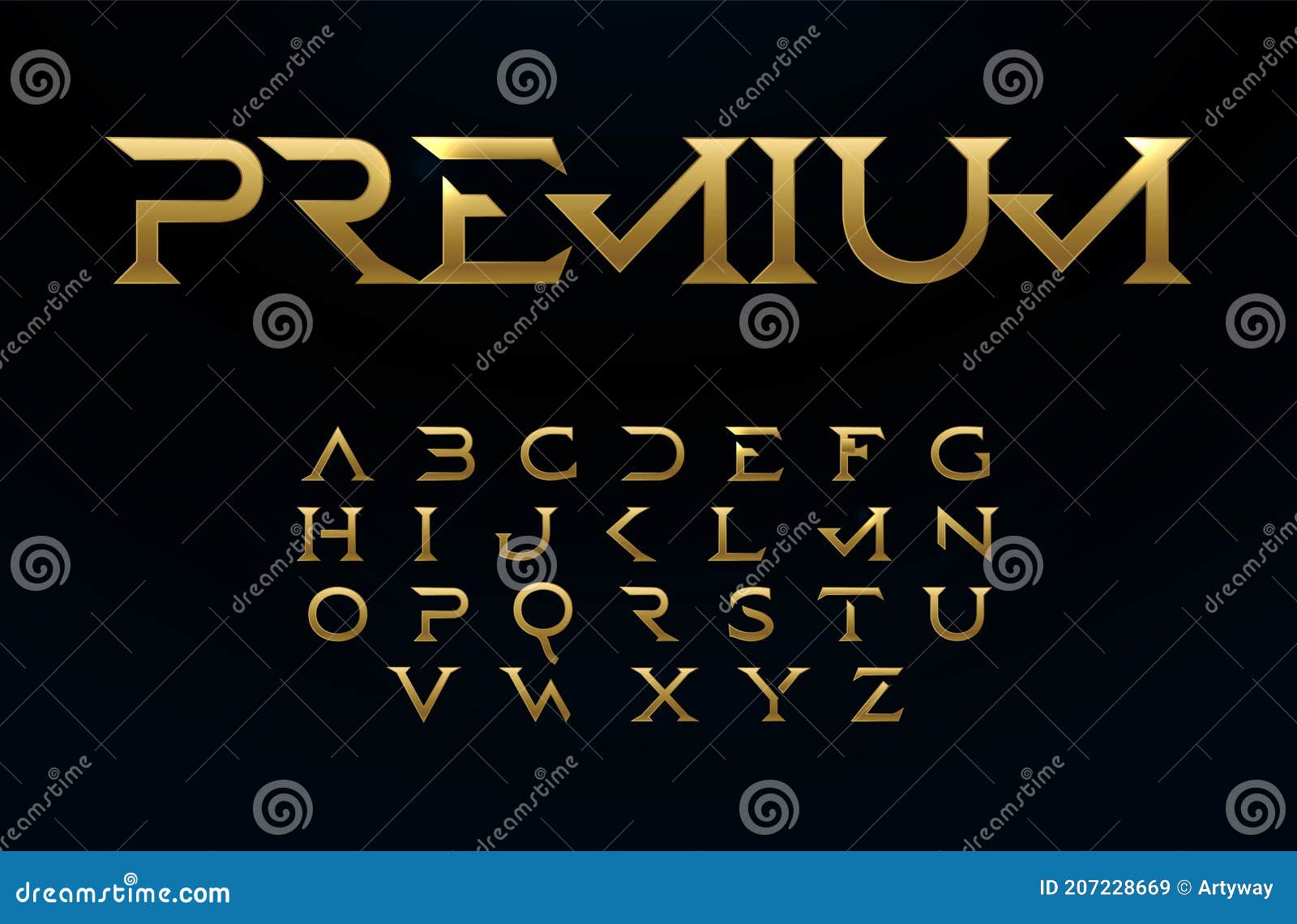 premium alphabet, royal style golden font, modern type for elite logo, headline, monogram, creative lettering and