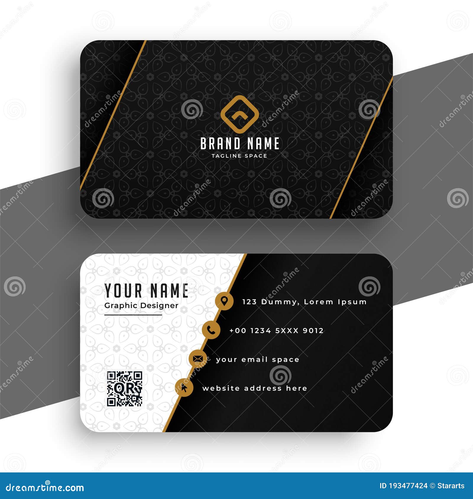 Premium Black and Gold Business Card Design Template Stock Vector