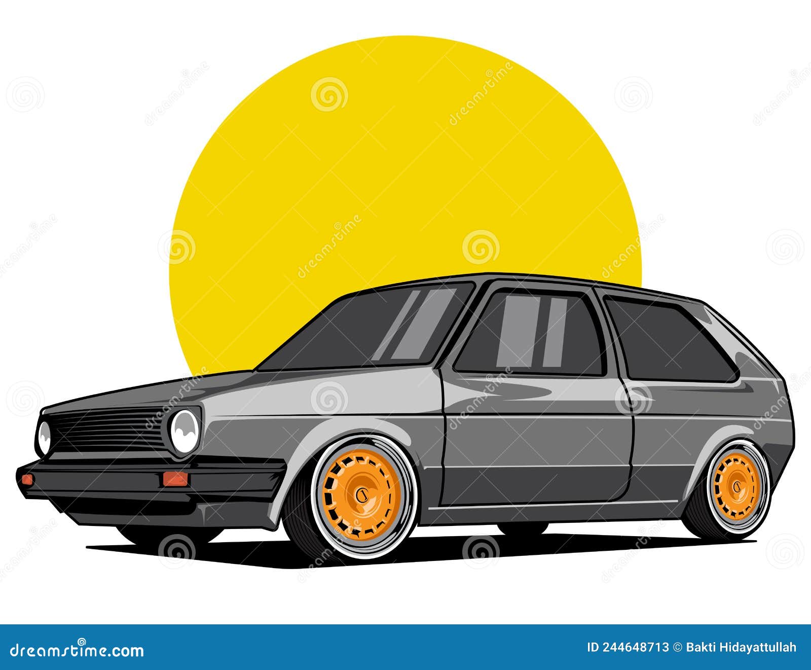 Marvelous Premium Classic Car Vector Illustration for Printed Use Stock