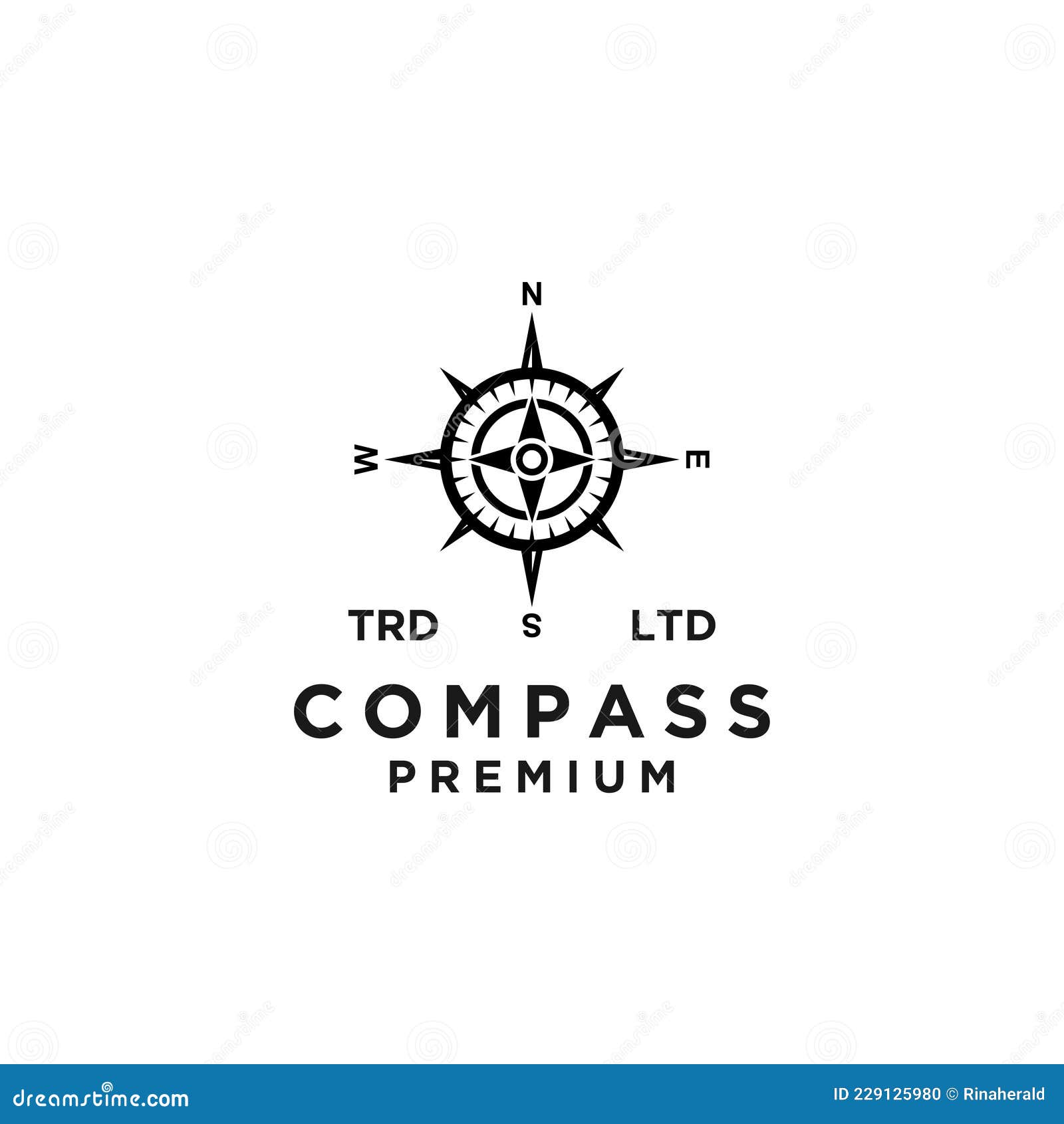 Premium Compass Vector Black Logo Icon Design Stock Illustration
