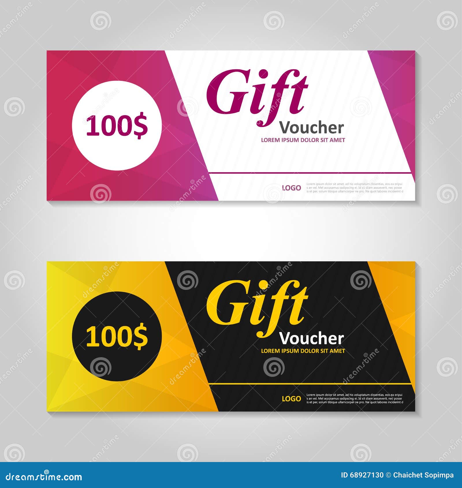 Vector Gift Voucher Coupon Template Design. Paper Label