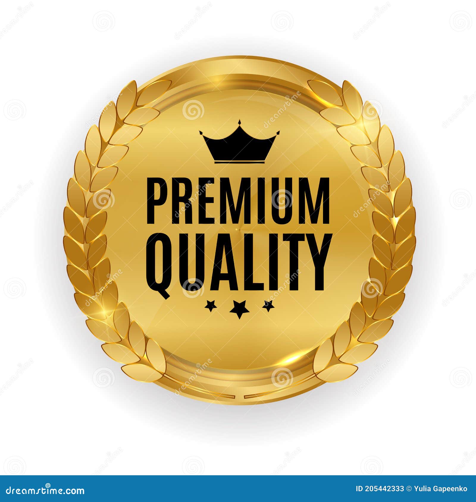 Premium Vector  Gold and black premium quality stamp sticker with stars on  white background