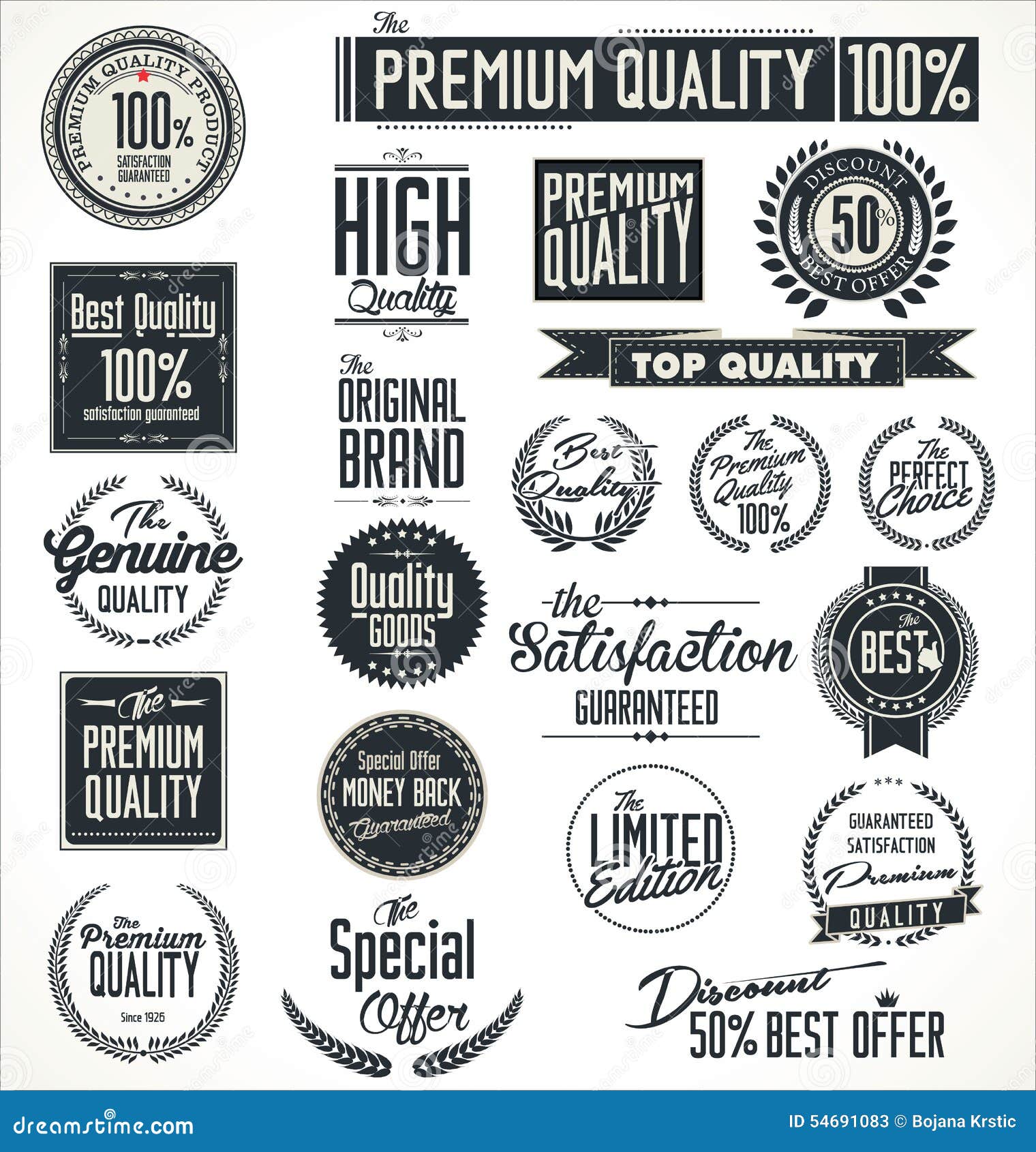 Premium Quality Stickers and Elements Retro Design Stock Illustration