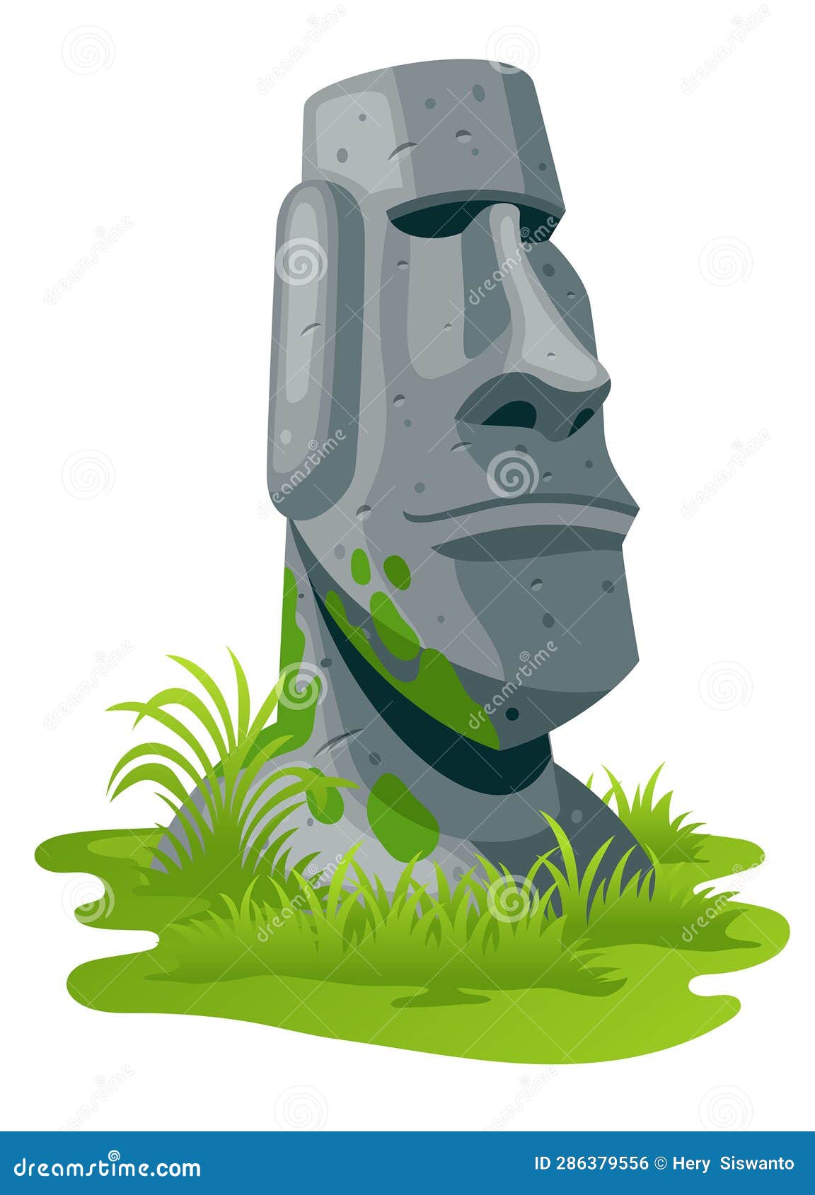 Premium Vector Illustration of Moai Statues on Easter Island Stock ...