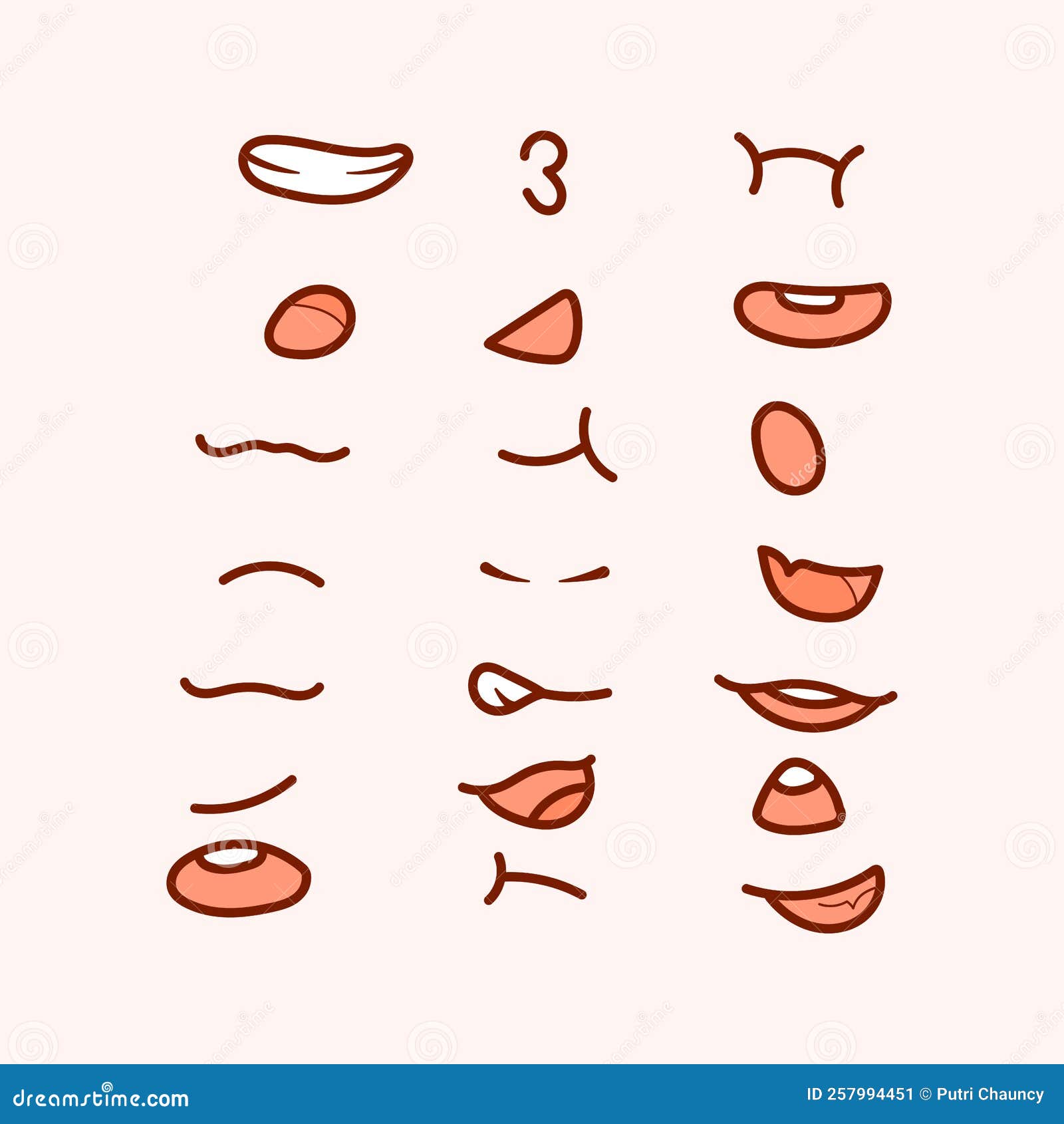 Premium Vector L Set Expression Mouth Vector Anime Manga Cute. Stock Vector  - Illustration of sign, emotion: 257994451
