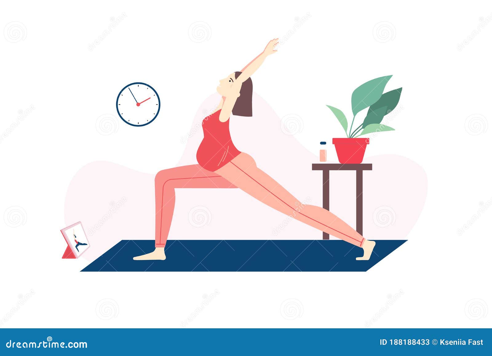 Prenatal Yoga Online Course Concept. Pregnant Woman Doing Yoga Online at Home Using Her Tablet Stock Illustration - Illustration of happy, fitness: 188188433 Prenatal Yoga Online Course Concept. Pregnant Woman Doing Yoga Online at Home Using Her Tablet Stock Illustration - Illustration of happy, fitness: 188188433