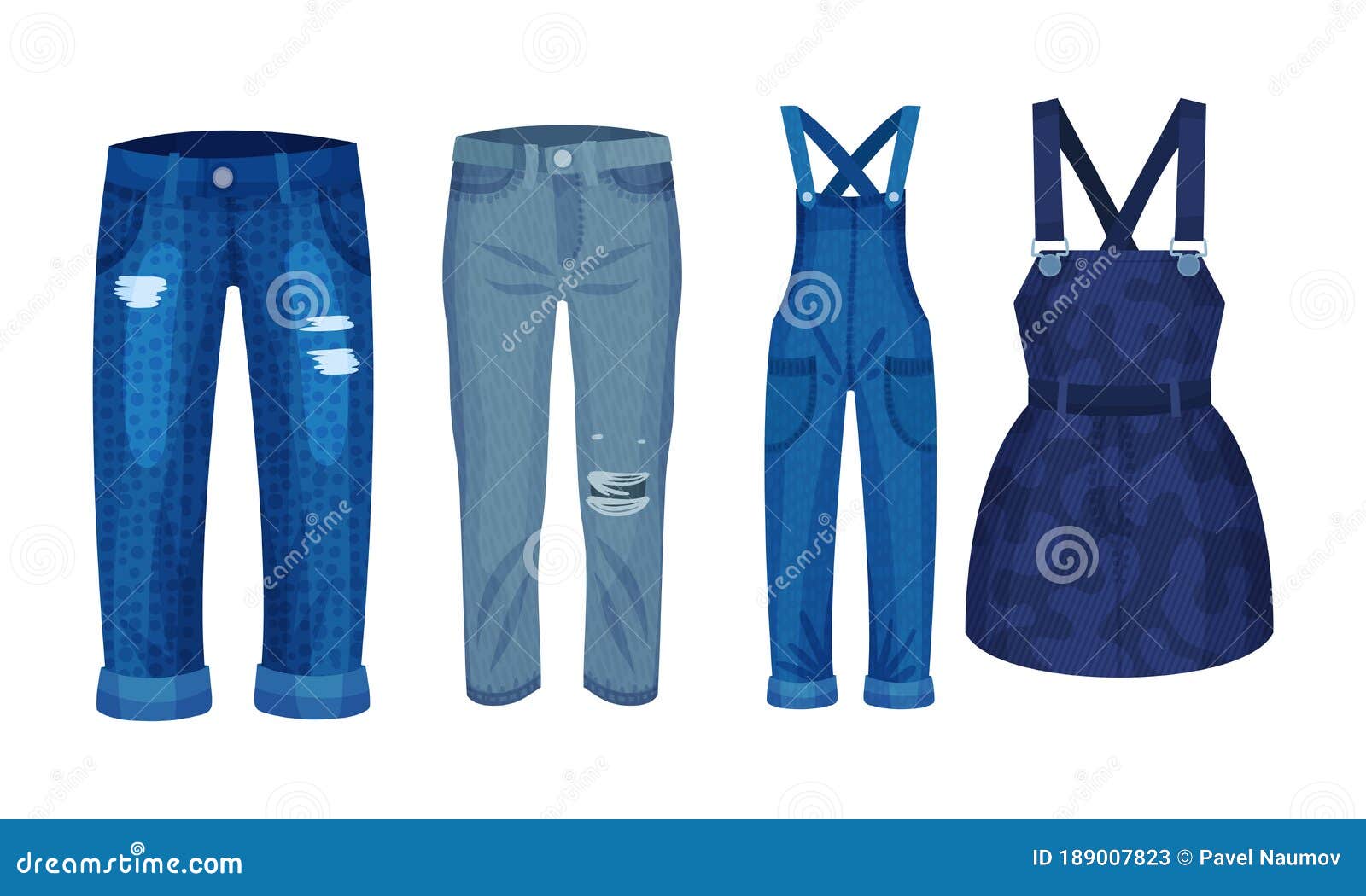 Prendas De Vestir Azules Denim Como Ropa De Mujer Con Traje De Salto De  Denim Y Juego De Vectores De Jeans Ilustración del Vector - Ilustración de  azul, equipo: 189007823