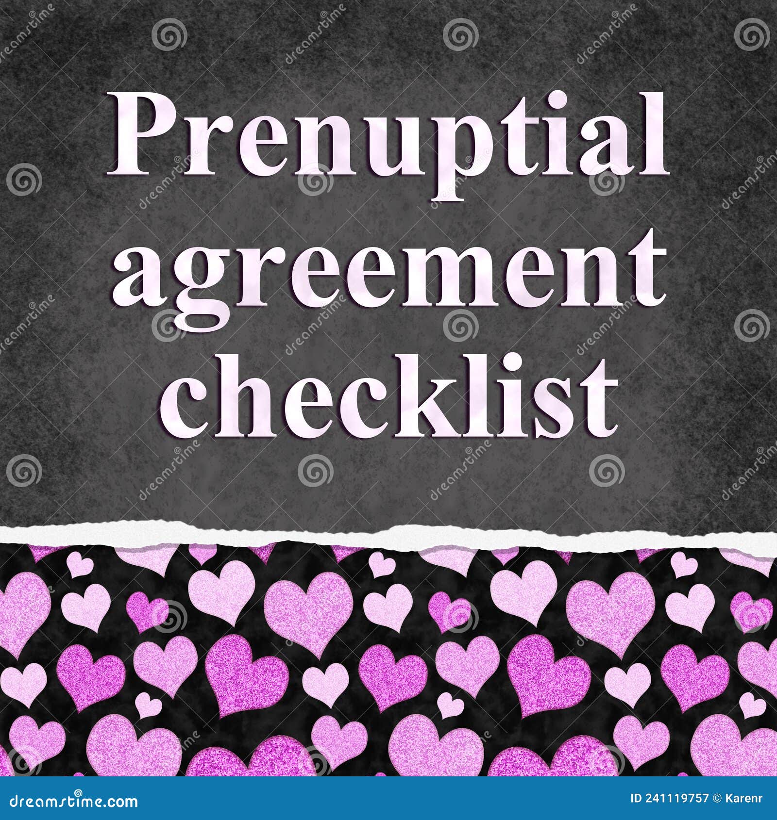 Prenuptial Agreement Document, Couple Divorce, Check List Clipboard