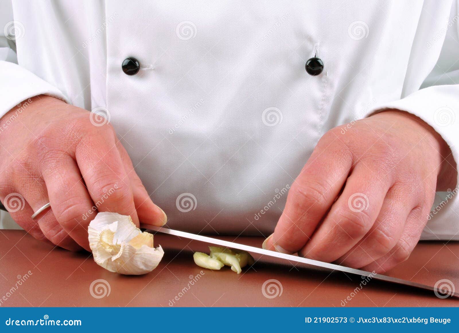 Preparation of a Clove of Garlic Stock Image Image of vegetarian