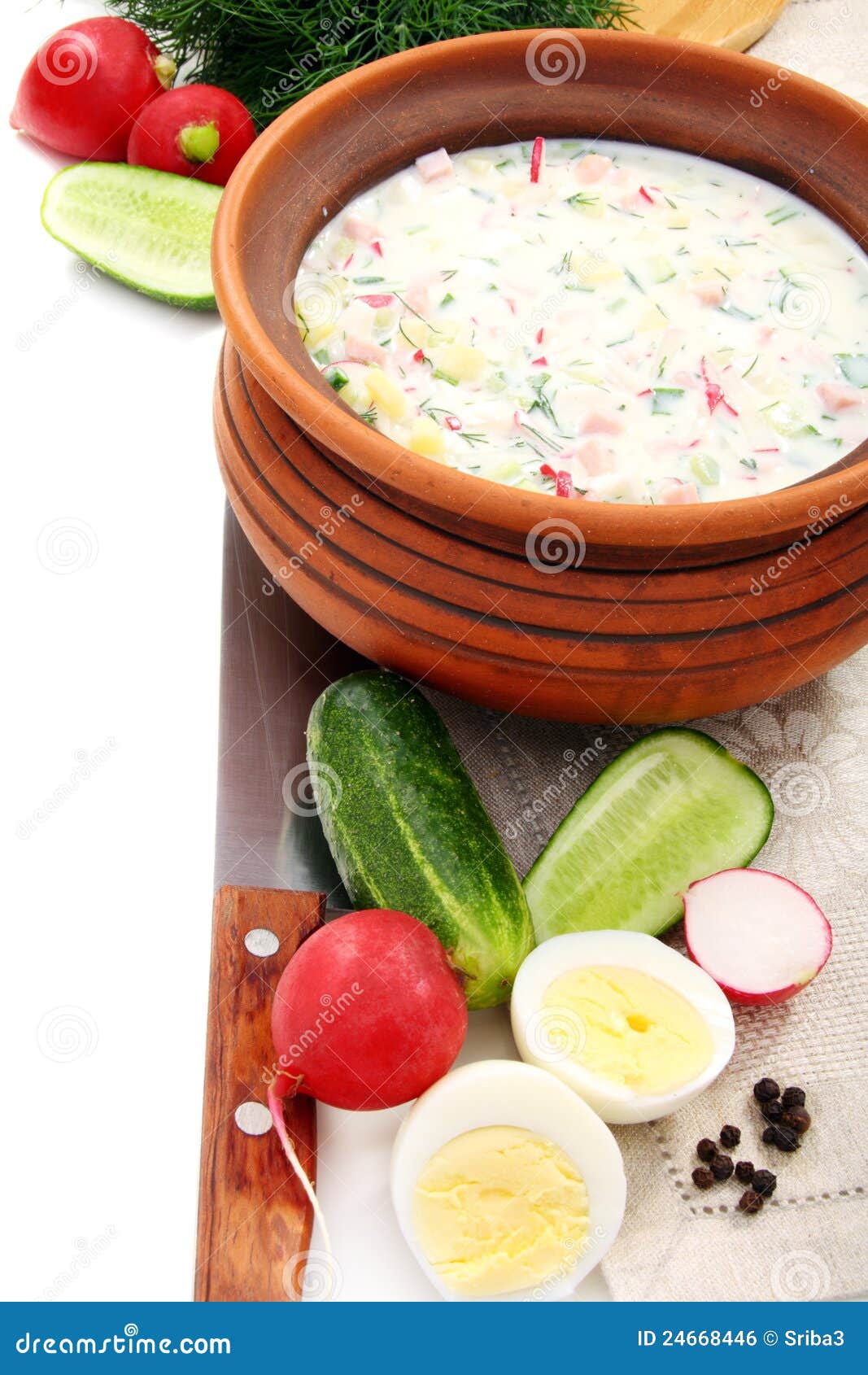 Preparation of a Cold Soup with Kefir. Stock Photo Image of cream