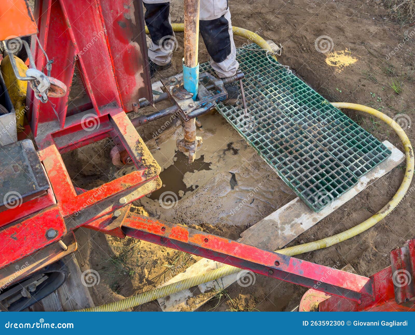 Preparation for Digging a Well Outside the House. Tools for Outdoor