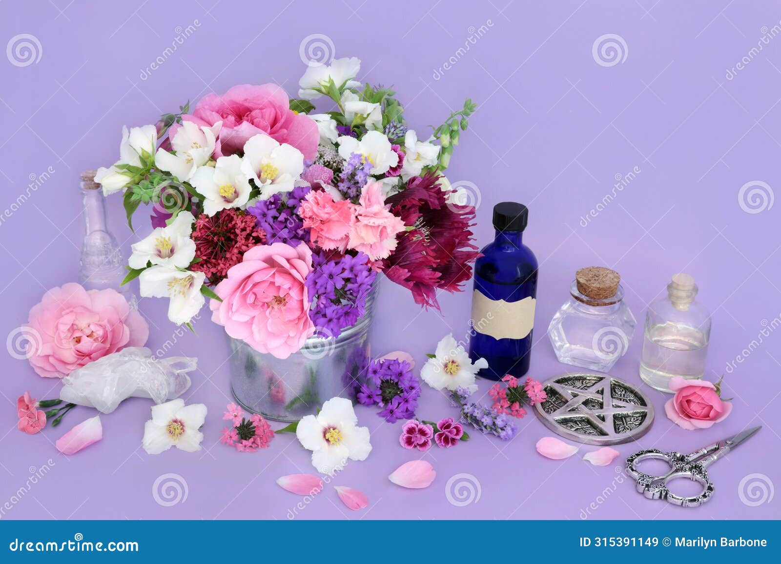 preparation of flowers and herbs for herbal remedies