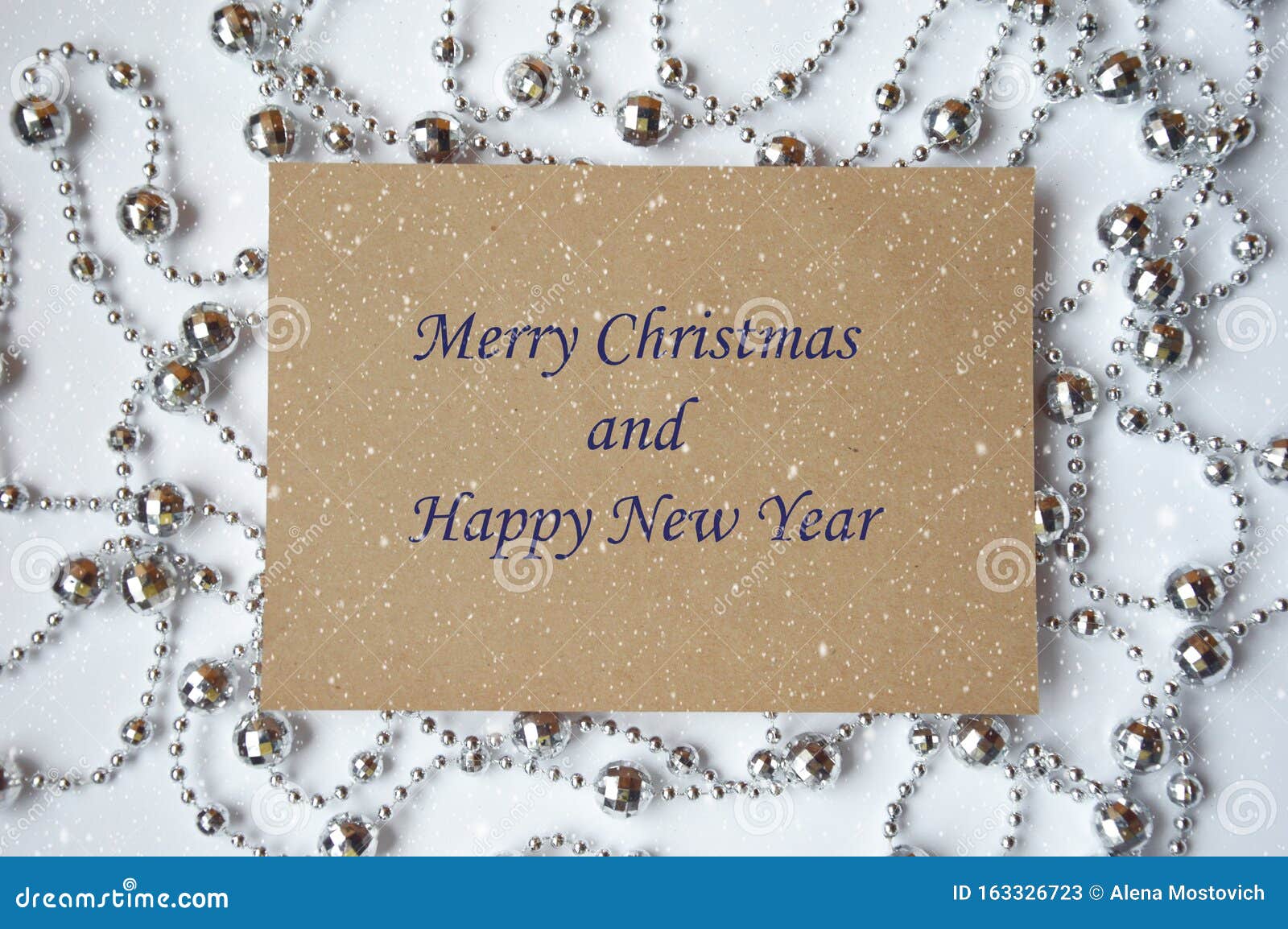 Christmas and New Year Greeting Card. Notepad To Write Wishes on