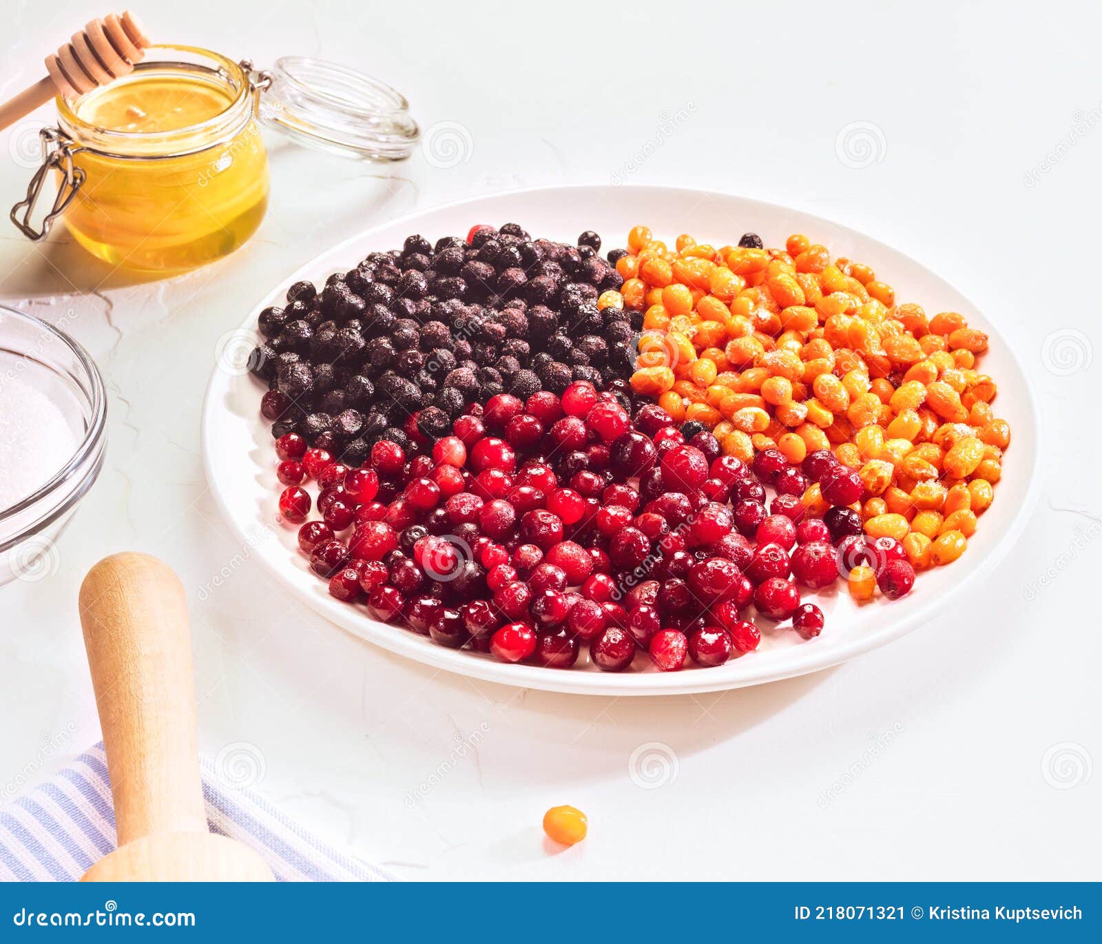 preparation of home made natural berries mors, jam