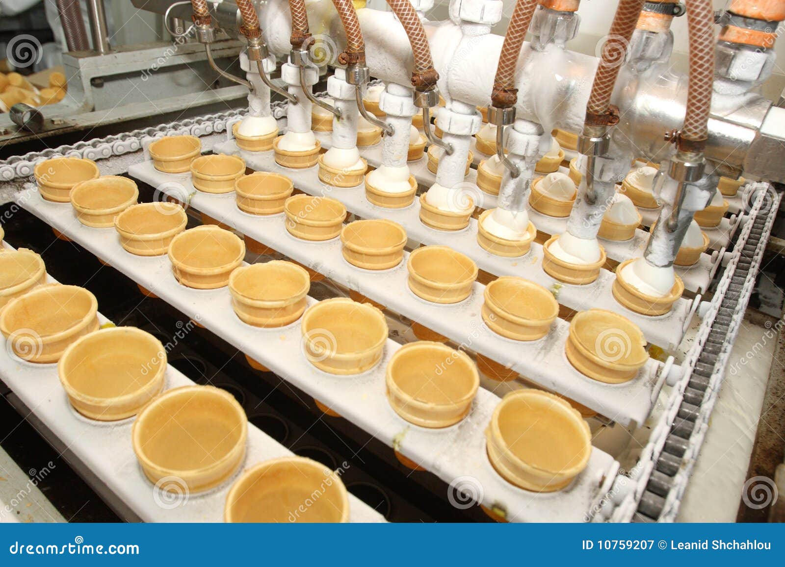 Preparation of Icecream on Factory Stock Image Image of object