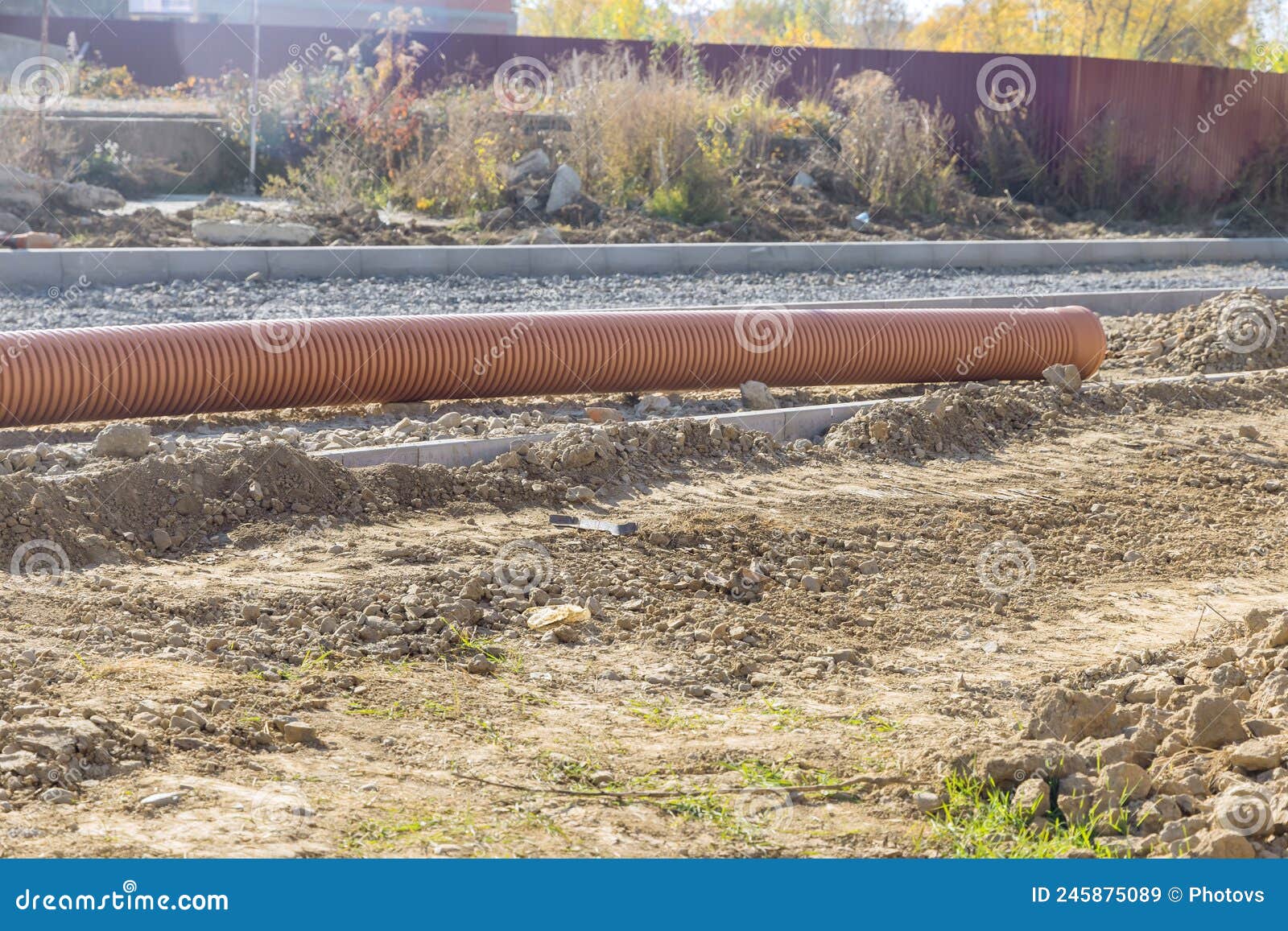 Preparation for Laying the Underground Sewer Pipe during Reconstruction