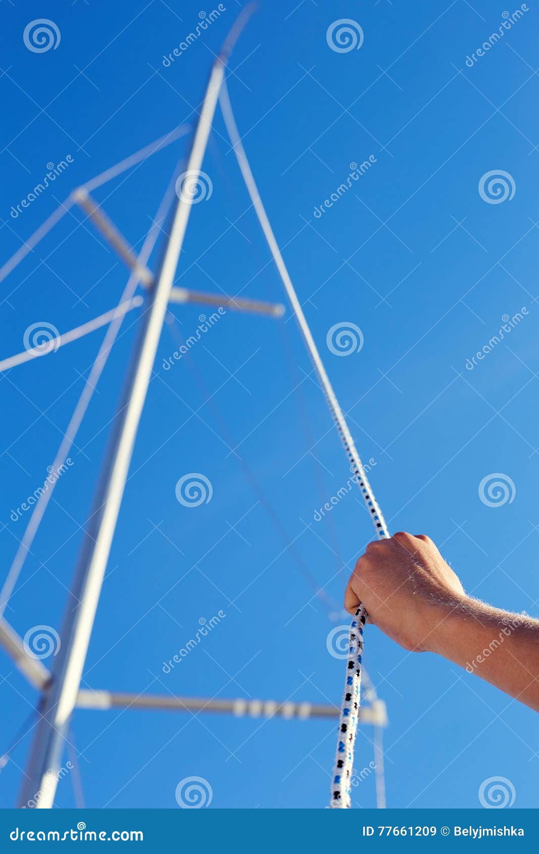 Preparation of the Mainsail Halyard Stock Image Image of abstract, sunny 77661209
