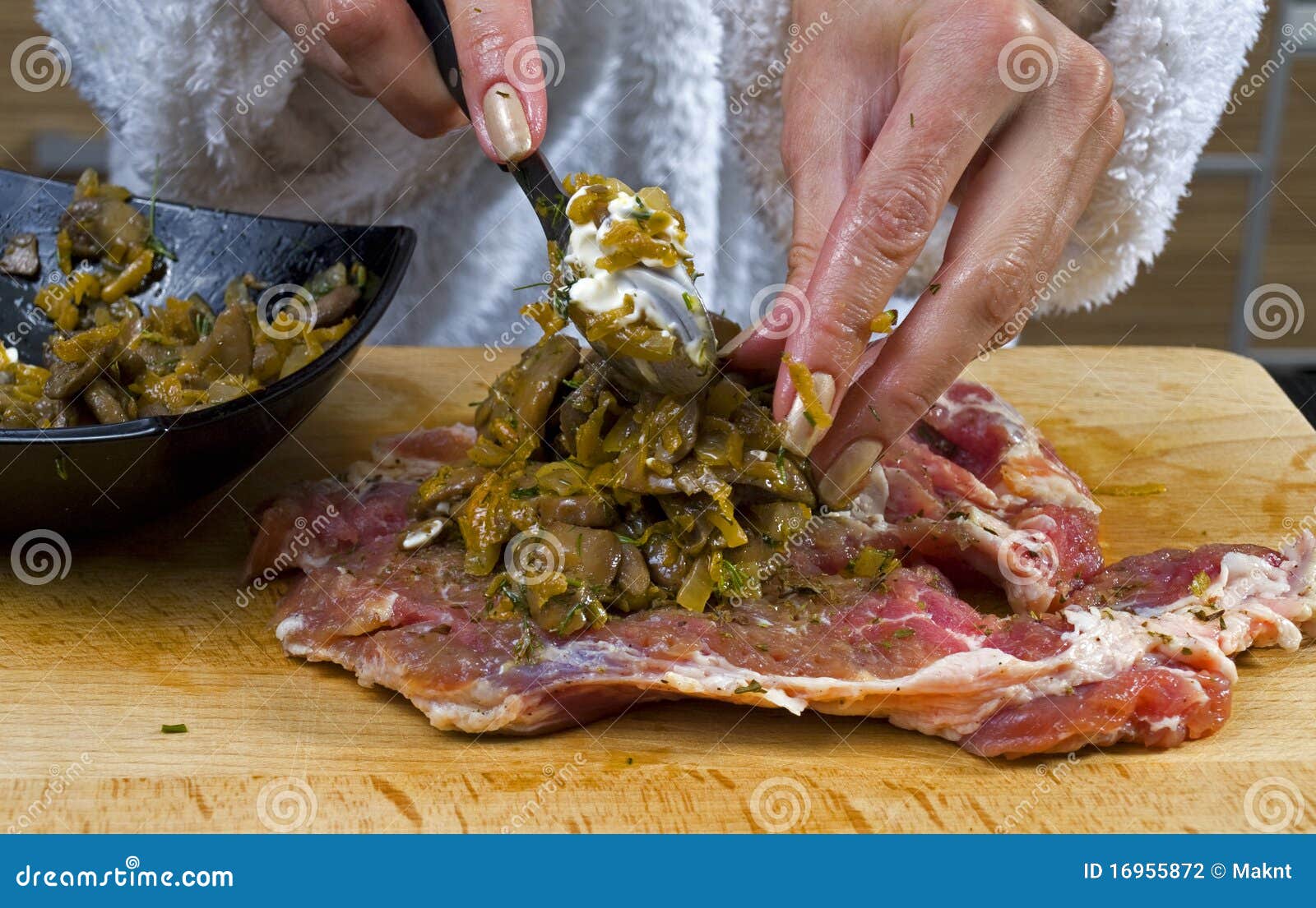 Preparation of a meat dish stock photo. Image of healthy 16955872