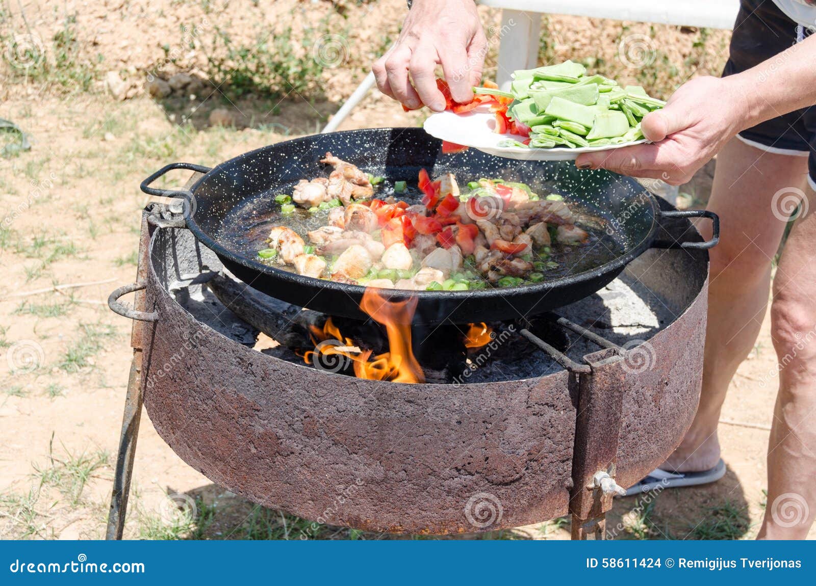 Preparation Step of Authentic Paella Valenciana Stock Photo Image of