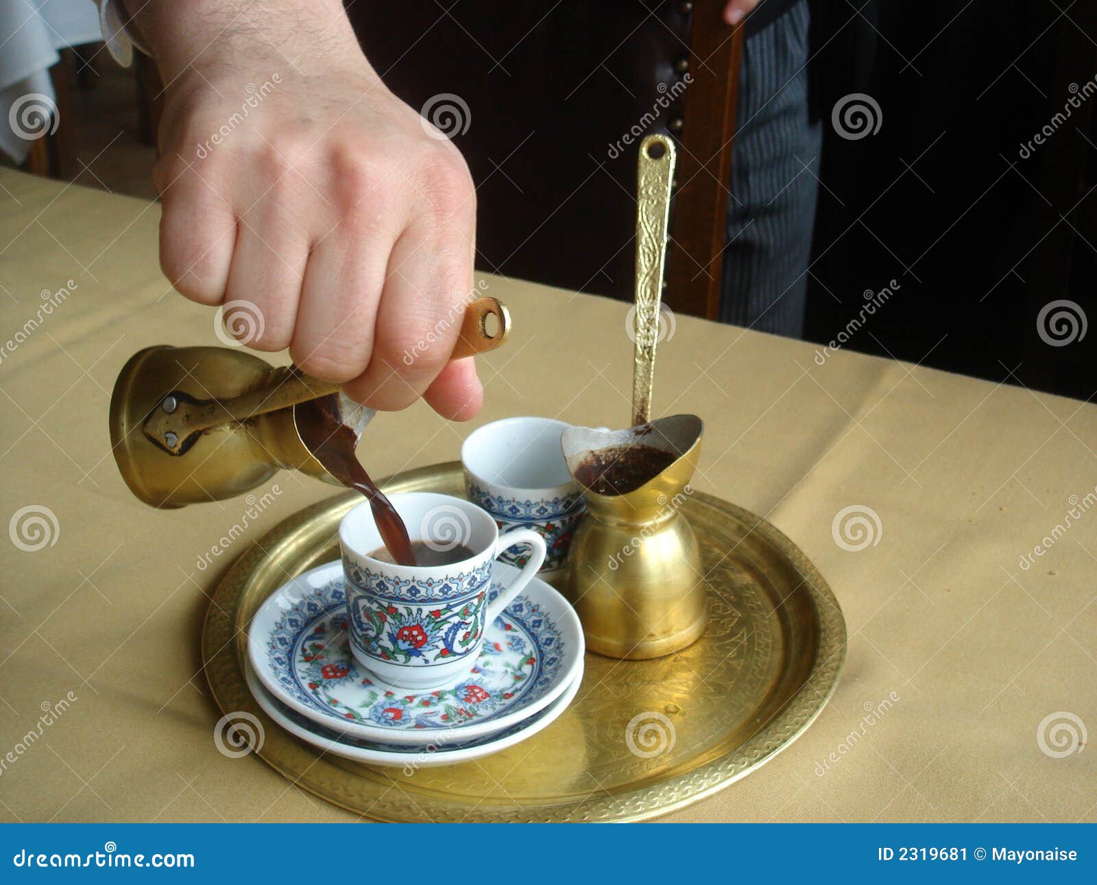 preparation for turkish coffee