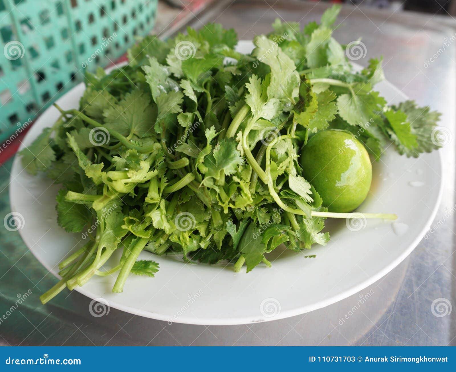 Prepare the Coriander and Lemon on the Plate To Make the Sauce. Stock