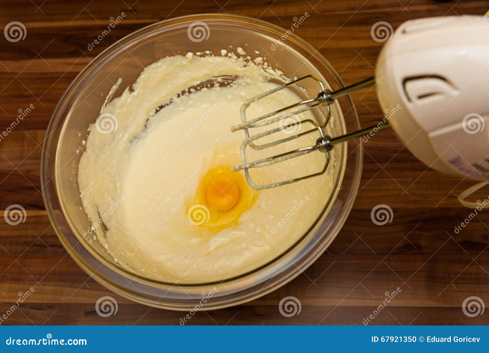 Prepare the Dough from Flour and Eggs Stock Photo Image of material