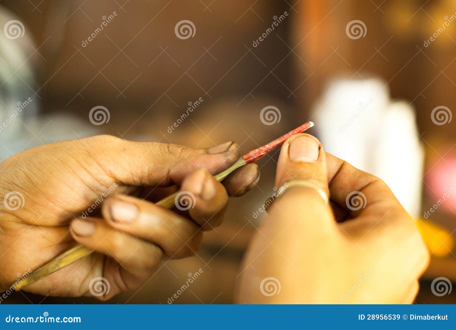 Prepare Tools for Traditional Tattoo Bamboo Editorial Stock Image ...