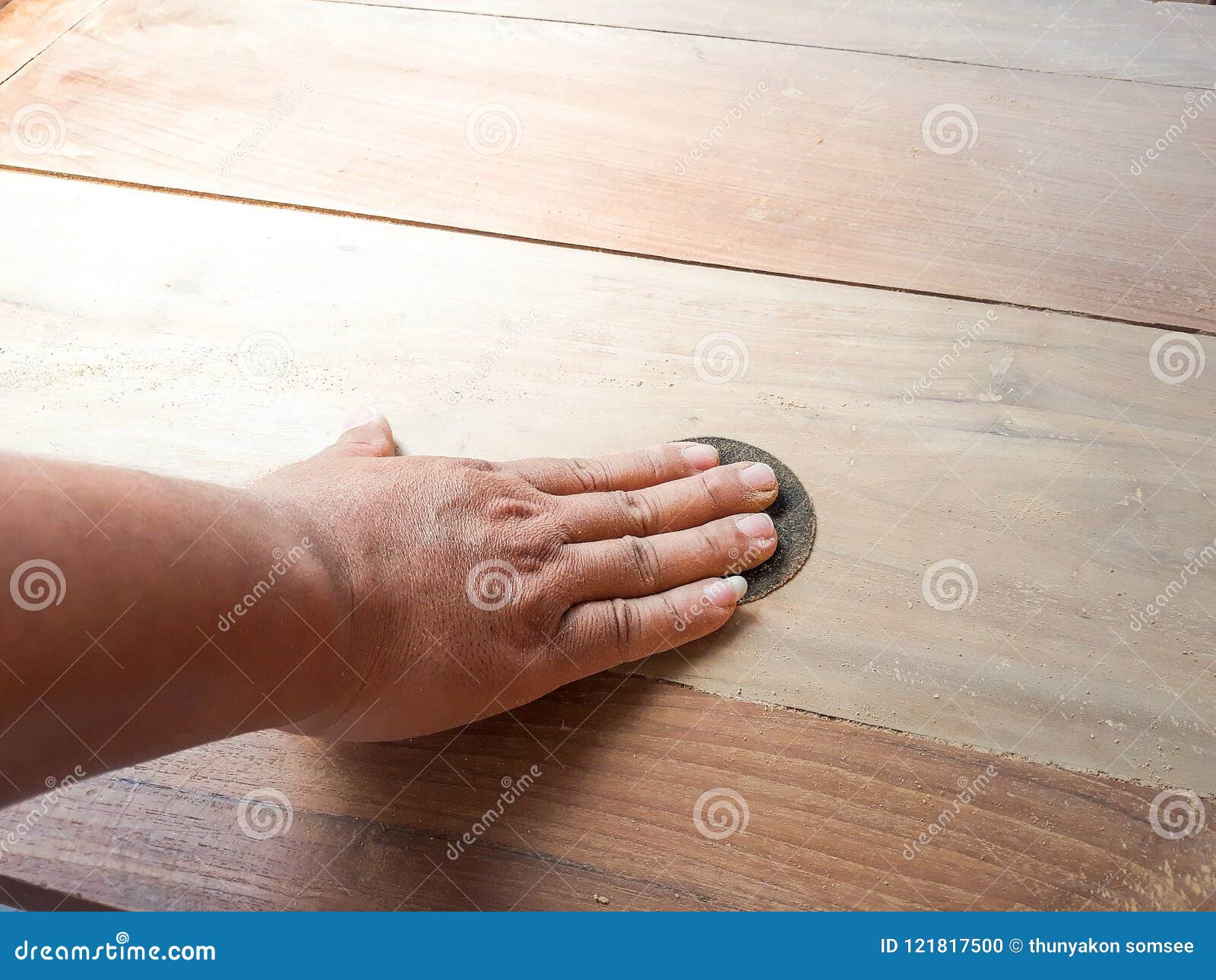 Prepare Wood To Paint in the Next Step Stock Photo Image of black