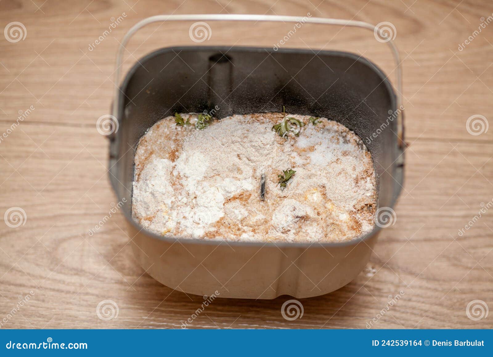 Prepared Bread Mix in a Bread Machine Bucket Stock Photo Image of homemade, cooking 242539164