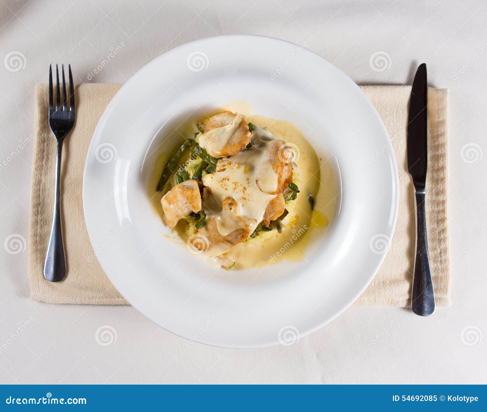 Prepared Dish Served at Place Setting Stock Image Image of prepared