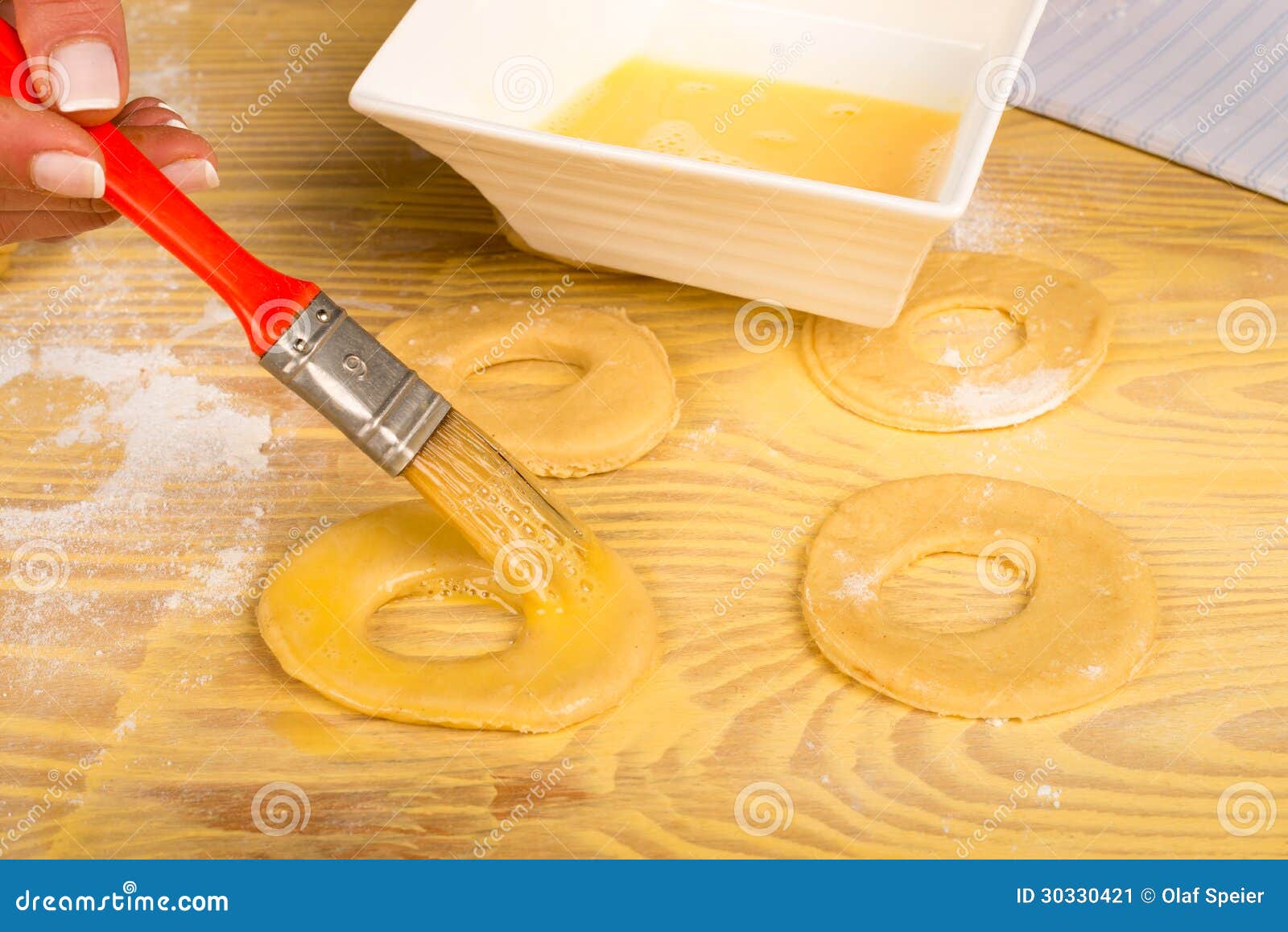 Preparing bagels at home stock image. Image of female 30330421