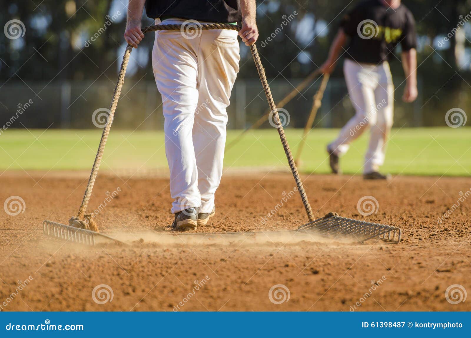Preparing baseball field stock image. Image of baseball 61398487
