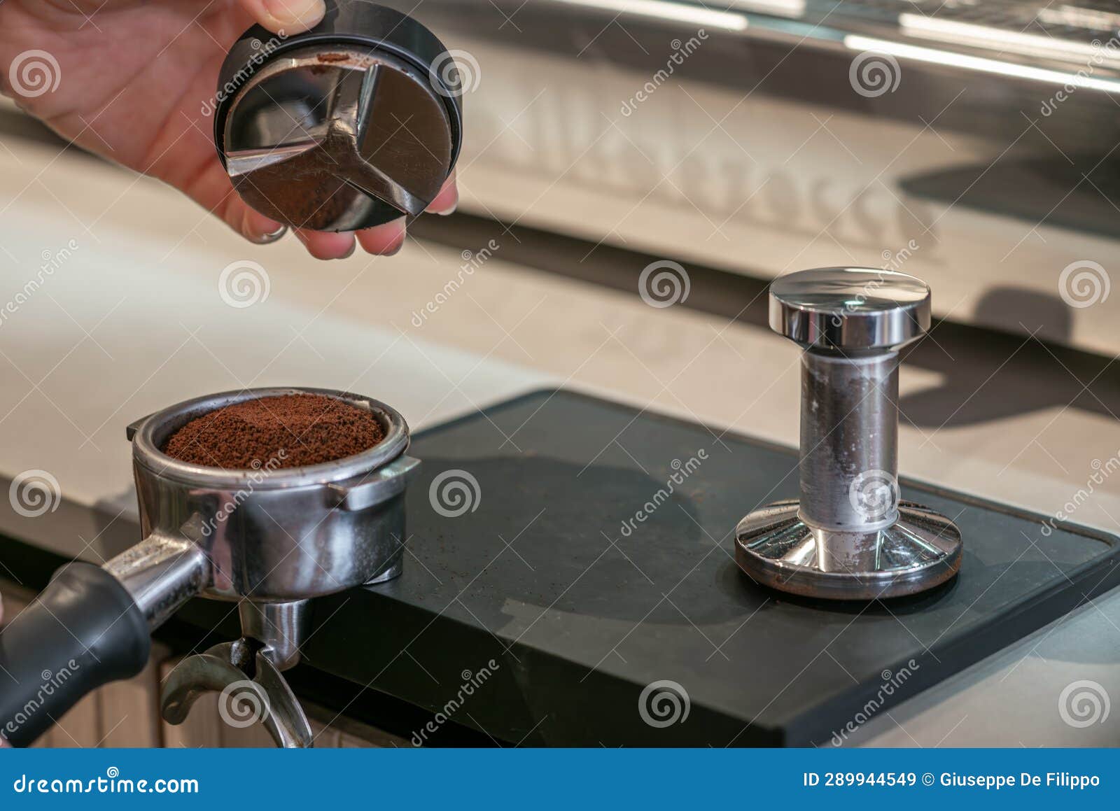 Preparing an Espresso Cup in a Coffee Shop in the Morning Stock Image