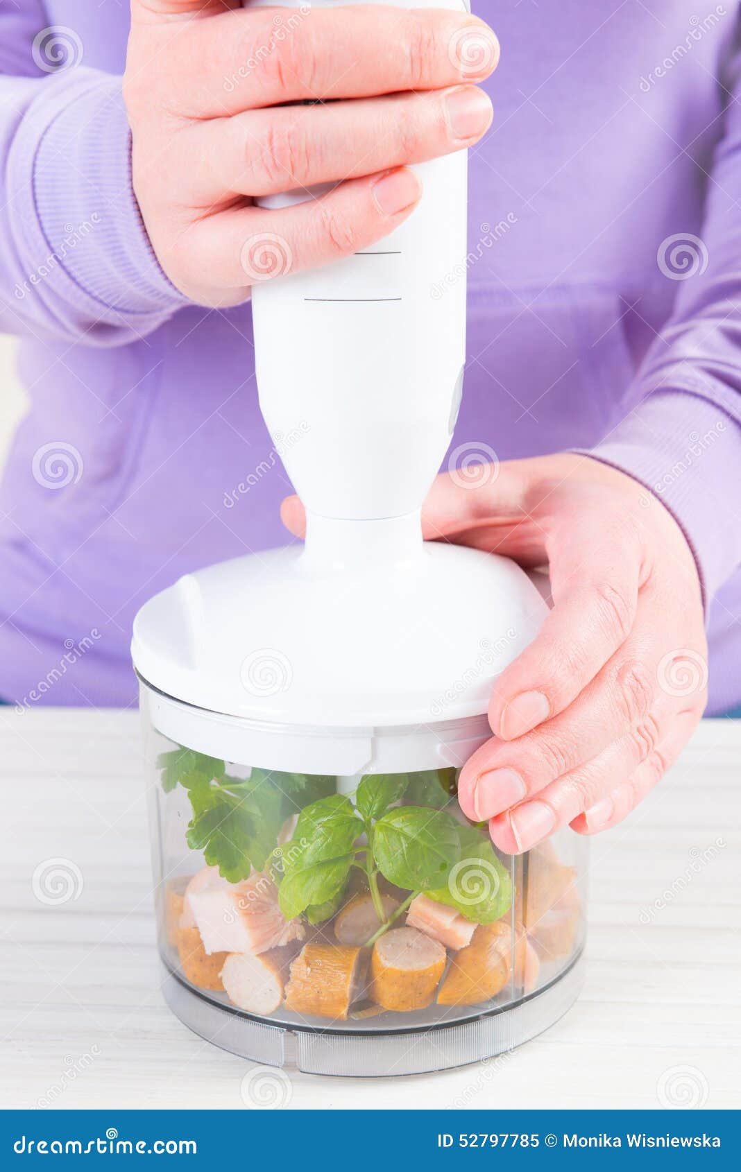 Preparing Food with Hand Blender Stock Image Image of diet, food